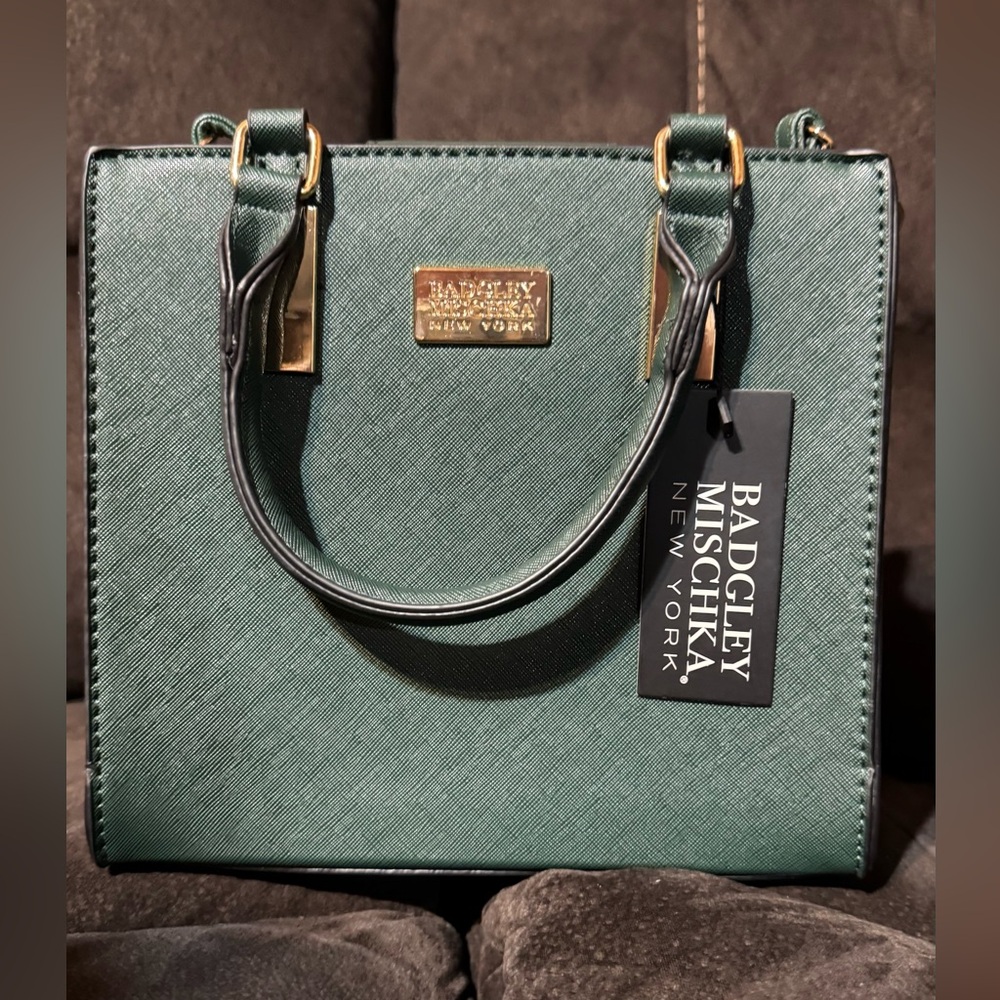 Badgley Mischka Forest Green Satchel